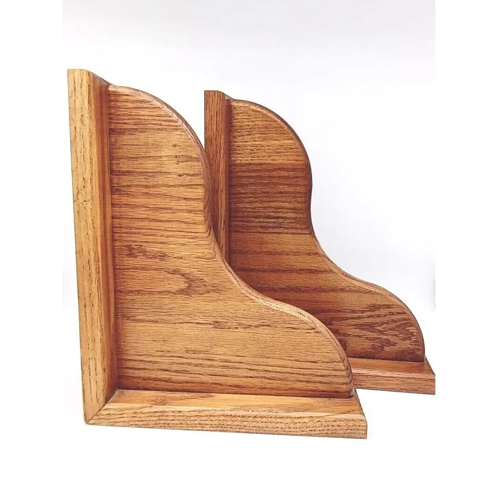 Set of 2 Wooden Shelf Brackets? Mounted Rack Support? Lacquered Bookends? Wood